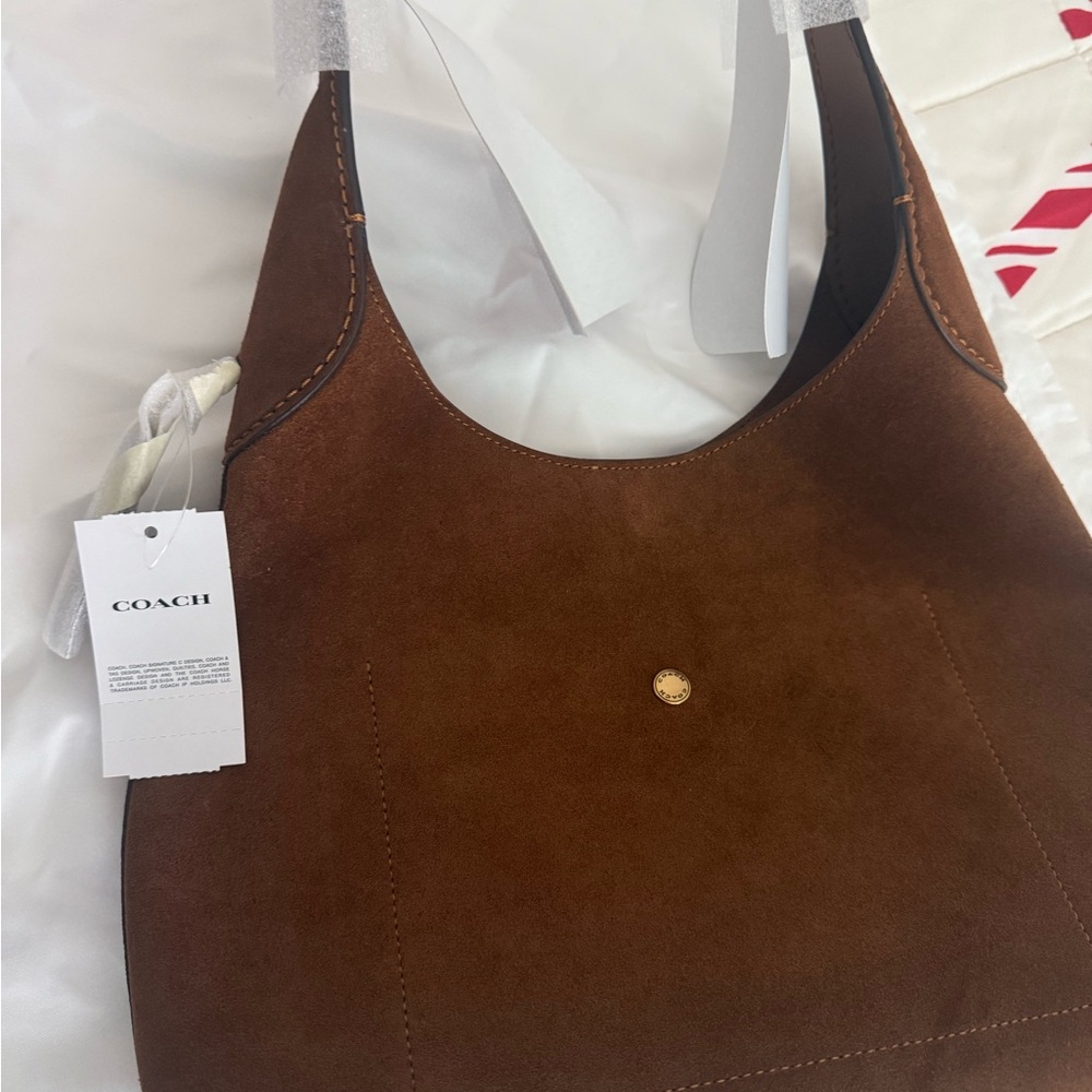 Coach Elegant Brown Suede Women's Bag - Picture 8 of 8